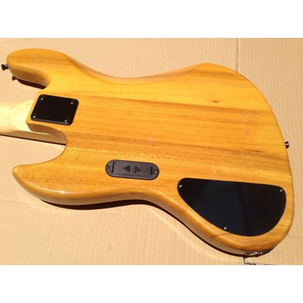 Flame maple 5 string electric bass guitar with ashwood body 20  tone position maple fingerboard free shipping