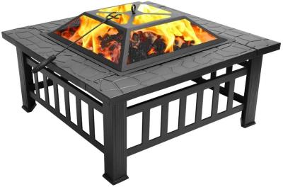 Outdoor 32'' Metal Charcoal Heating Stove For Patio Wood Burning Fireplace
