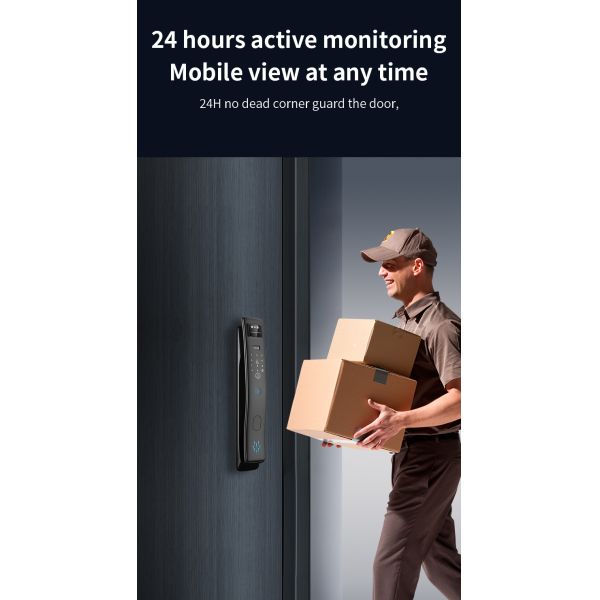 Qleung S958max Smart Door Lock with 3D HD Camera Facial Recognition and Tuya App Remote Control
