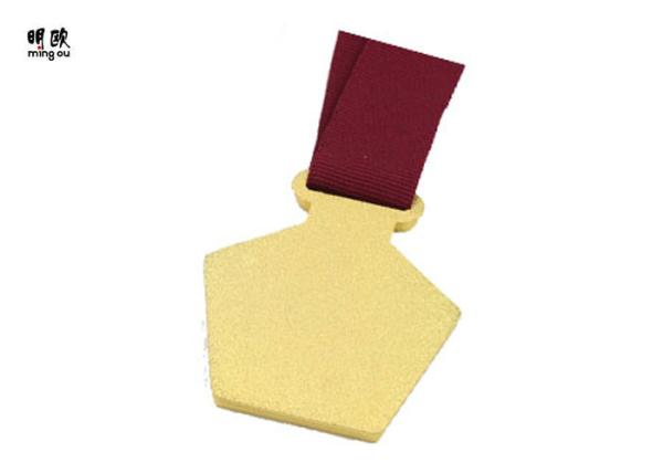 Red Polyester Ribbon Custom Graduation Medals , Academic Award Medals For Schools