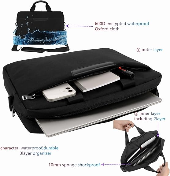 17.3 Inch Laptop Briefcase with Cross-Body Shoulder DVD Player bag Painting board bag 3-layer Design Durable Wholesale OEM/ODM/Private Label