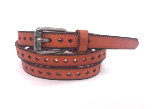 Diamond Hollow - Out Women's Fashion Leather Belts With Roller Vintage Buckle /  Ladies Skinny Belts