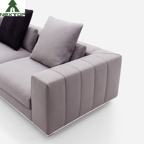 OEM Hotel Lobby Furniture Modular Sofa Set Leather Fabric Straight Sofa Living Room