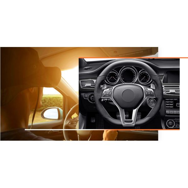 Customized Thread Color Hand Sewing PU Leather Steering Cover for E63 AMG S 2011-2016