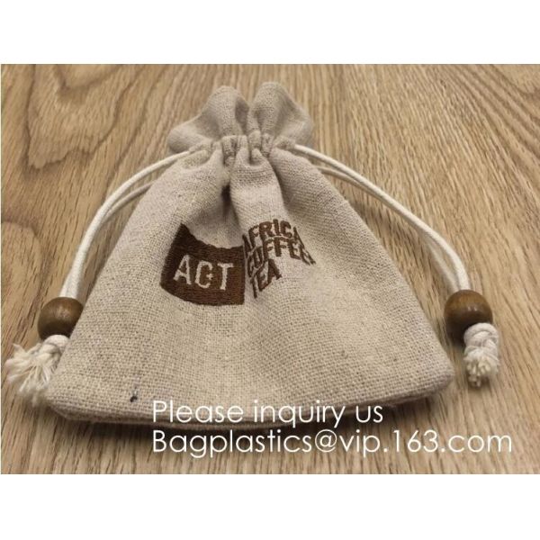 Candy Gift Pouch Bags with String Birthday Wedding Party Gift Jewlery Pouches Party Favor Jute Gift Bags Brown with Whit