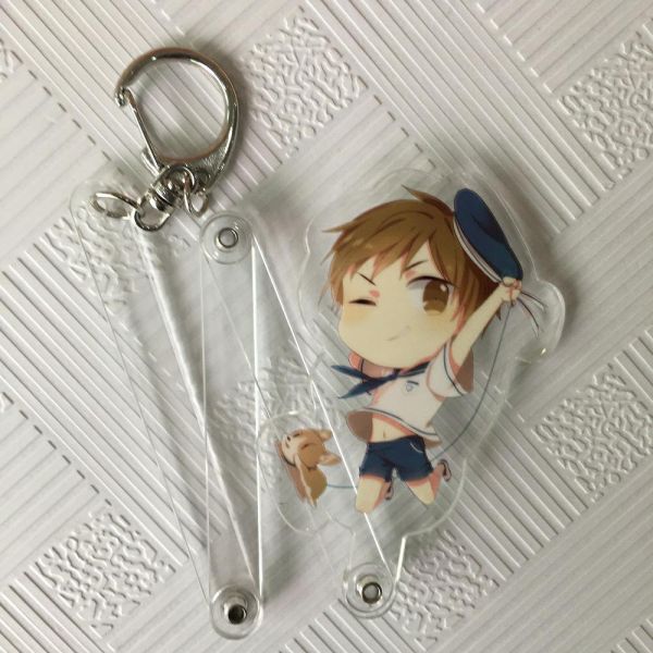 Charms Printed Anime Acrylic Keychain With Glitter Epoxy