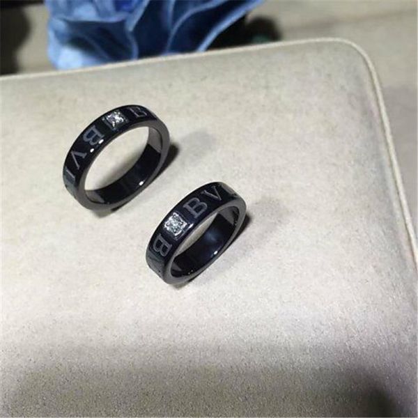 Luxury jewe factory   series black ceramic diamond ring