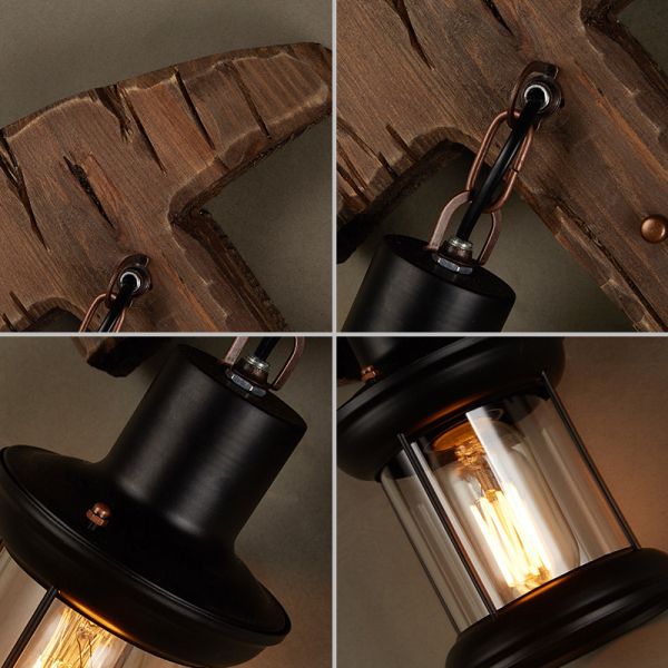 Restaurant bar cafe light creative industrial Vintage wood wall lamp(WH-VR-53)