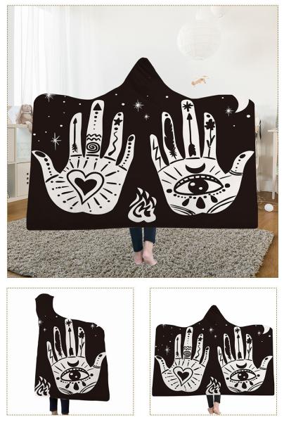 Palm state children's adult hooded blanket velvet fabric rectangular hand washable
