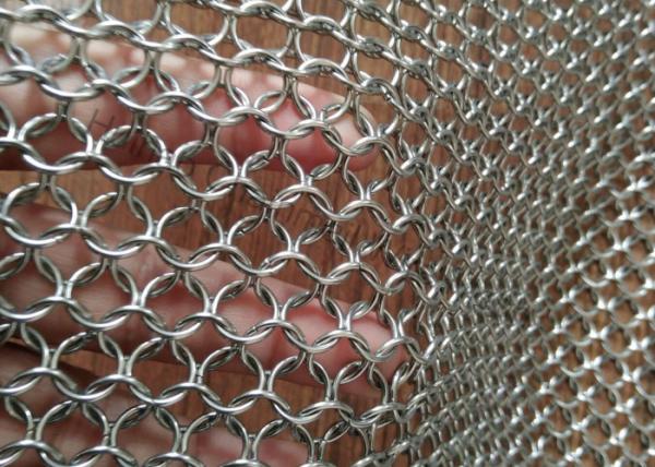 Tratamento de janela Ring Mesh Curtains de aço inoxidável, metal Chainmail Mesh Drapery For Space Divider