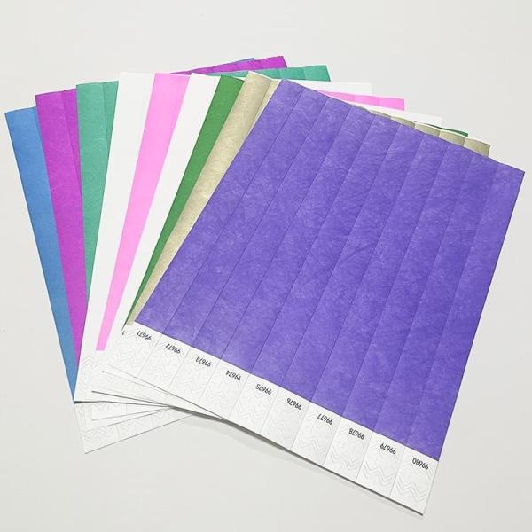Snap Closure Waterproof and Durable Tyvek Wristbands for Events and Festivals Logo Customized