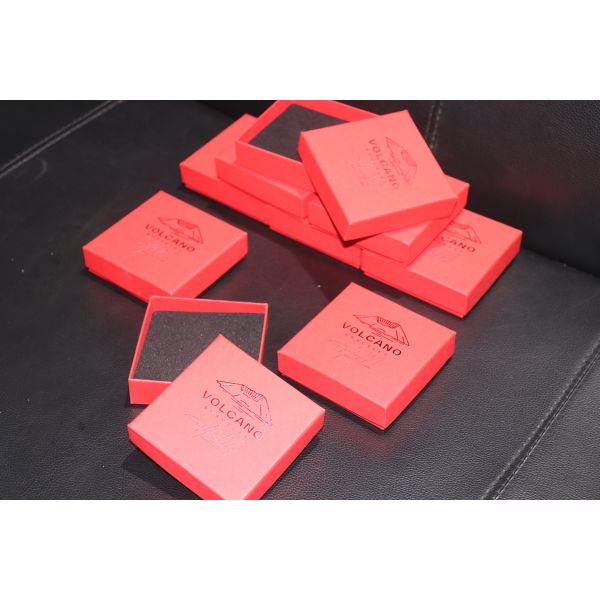 Customs Red Paper Jewelry Box Logo color -Use to Earring Pendant Bracelet Necklace