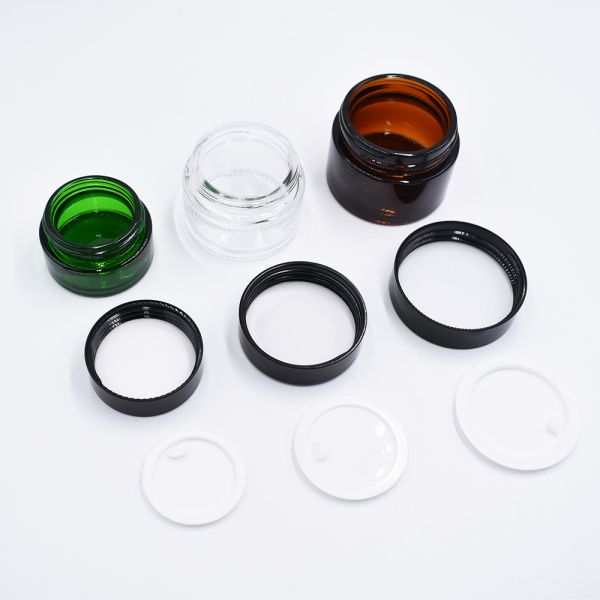 контейнеров сливк цены по прейскуранту завода-изготовителя 50g опарник Eco роскошных черных стеклянных дружелюбный