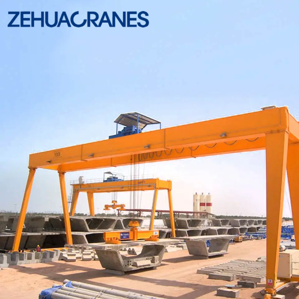 high efficiency European type double beam gantry crane 5 ton 20 ton outside construction plant using cabin control