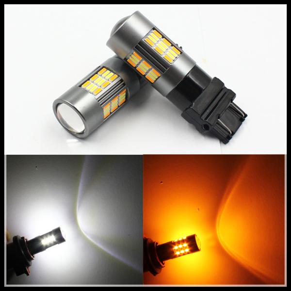 S25 P21W 1157 5630 62 SMD Amber White 4014 62LEDs Car LED Bulbs DRL Dual Switchback color 1157 BAY15D 3157 7443 T20