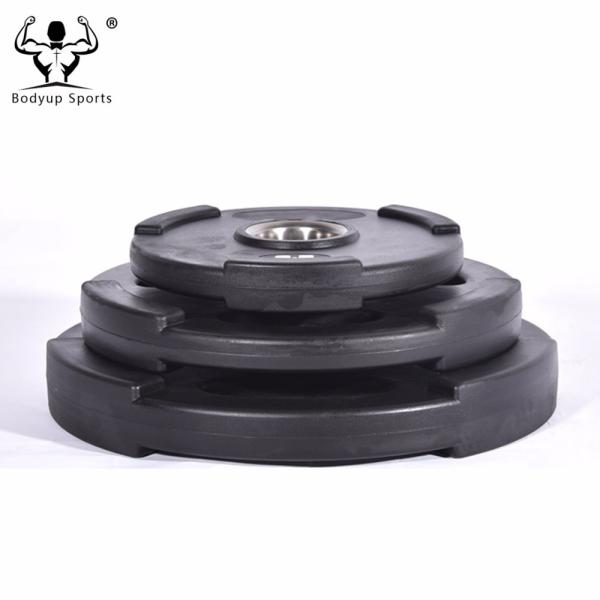 Black 2-Inch Rubber Weight Disc Plates with 3 Grips