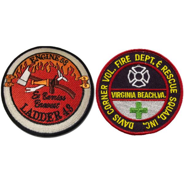 OEM Design Shaped Twill 4in Fire Station Patches Iron On Badges