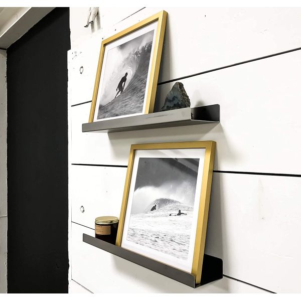 Estantes flotantes montados en la pared, pantallas de acero ancho, alfombras, gran bastidor de almacenamiento para habitación/cocina/oficina