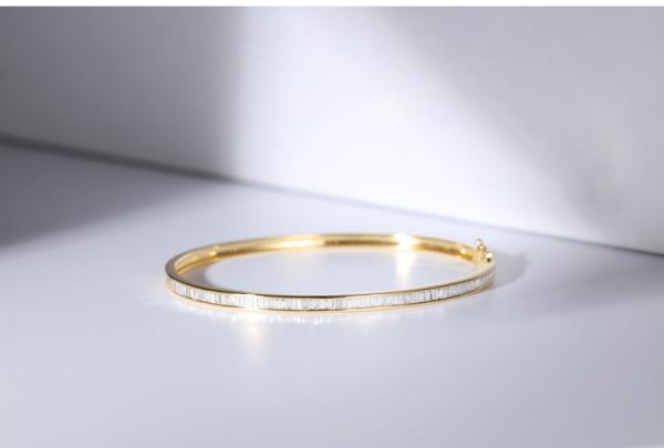 ouro 18K Diamond Bangle braceletes da pulseira do ouro branco e amarelo de 1.0ct de 55mm 45mm