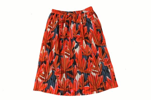 Casual Printed Women's Skirts Clothing 100% Polyester Ladies Long Skirts