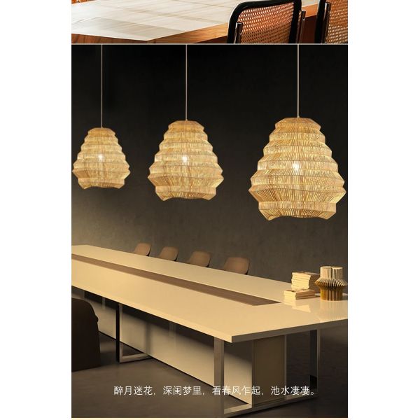 Kitchen LED Hanging Lamp bar Designer lamp Creative birdcage light Bamboo Weaving pendant lamp(WH-WP-125)