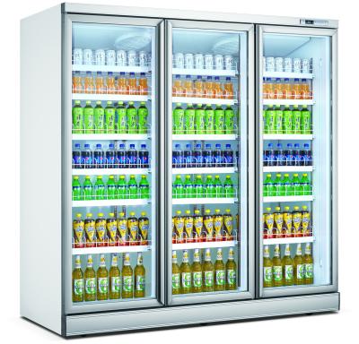 Dépanneur 1 2 3 Portes vitrées verticales Réfrigérateur commercial pour boissons Réfrigérateur congélateur refroidisseur