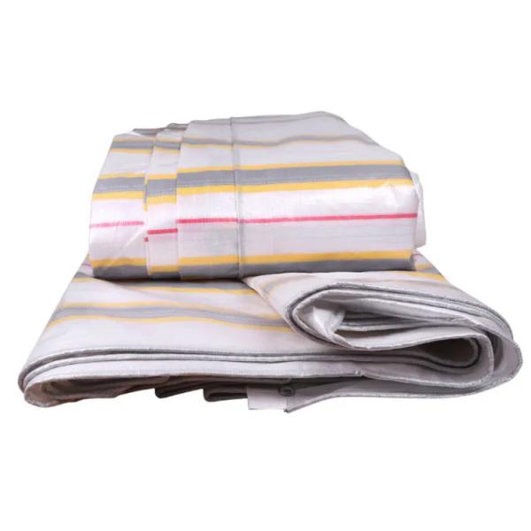 Waterproof Heavy Duty Yellow Striped Tarpaulin Perfect for Outdoor Umbrella Protection