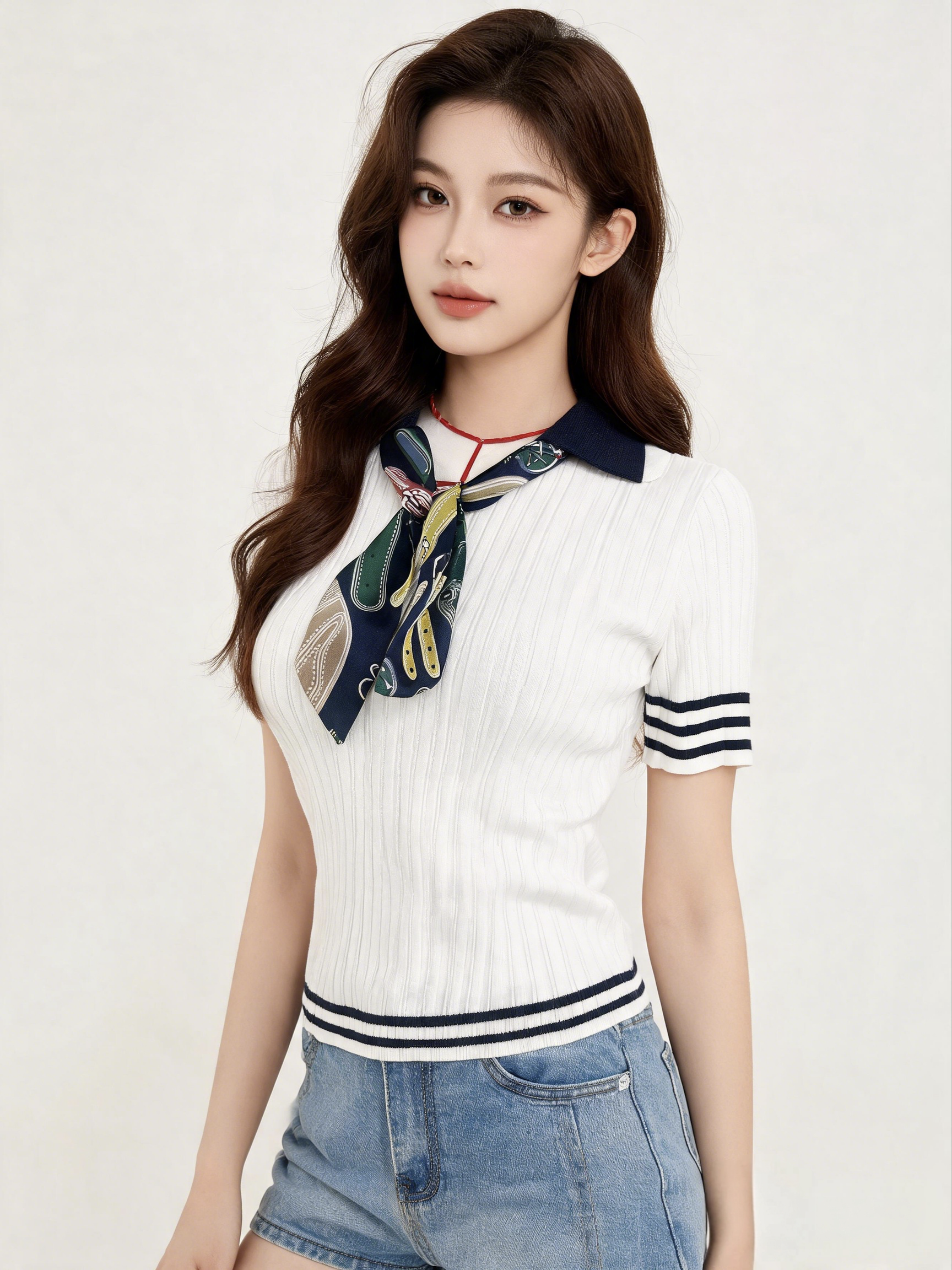 14G Computer Knitted Women's Knit Top with Good Elasticity and Wrinkle-Resistant Fitted Pullover
