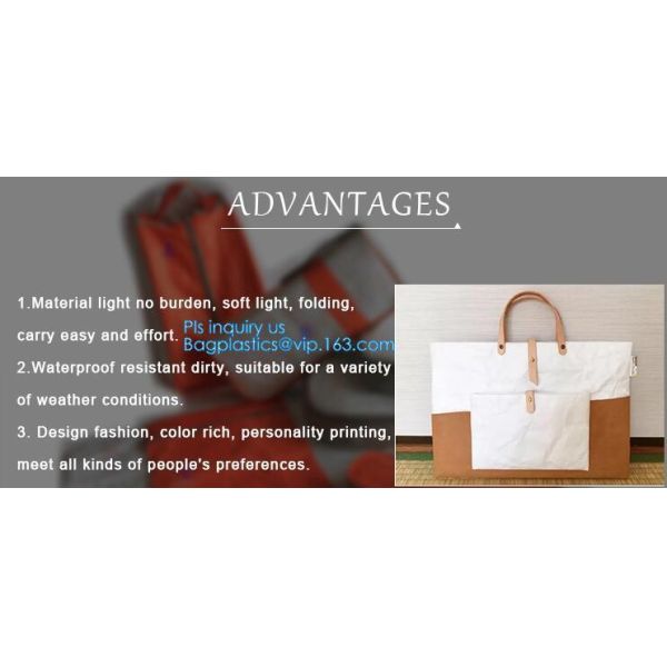 TYvek paper bag,water resistant paper bag, custom Tyvek tote shopping bag, promotional bag tyvek tote bag foldable tote
