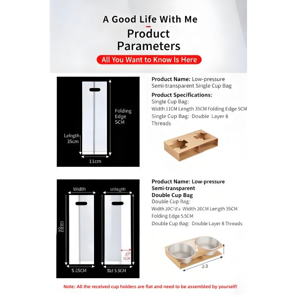 High Press Milk Tea Plastic Bags Disposable Take Out 1/2/4 Cup Drink Thicken Packaging Plastic Carrier Bags
