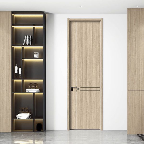 Customizable Modern Wood Front Doors Manual Opening Style Home Wood Entry Doors