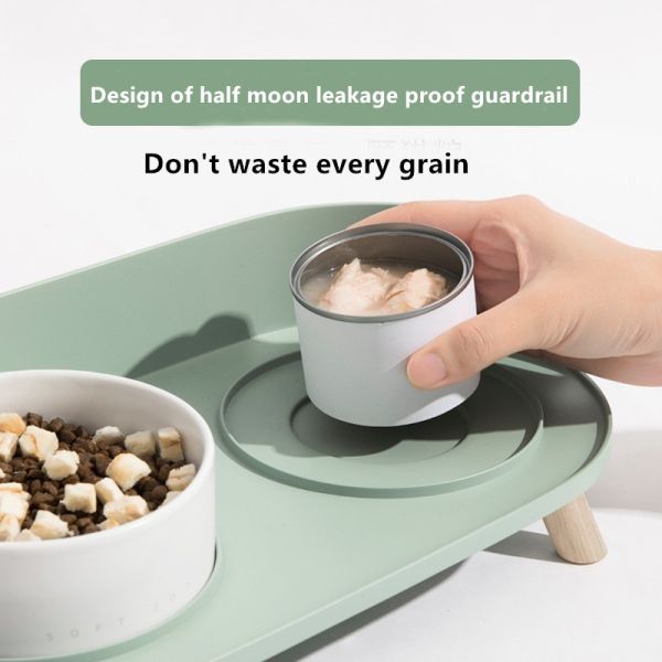 Шара кота цервикального позвонка предохранения от Анти--переворота шара кошачьей еды шара луны шара кота любимца керамическая половина двойного