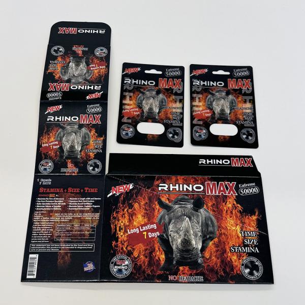 Customized Rhino 69 Enhancing Pill Paper Packaging Box For Secure Dry Storage