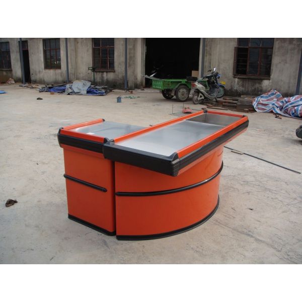 Retail Cash Supermarket Checkout Counter For Store And Shops / Supermarket Steel Checkstand