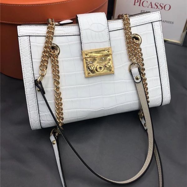 Fancy Genuine Crocodile Belly Skin Female Small Purse Women Flap Bag Exotic Alligator Leather Lady Single Shoulder Bag