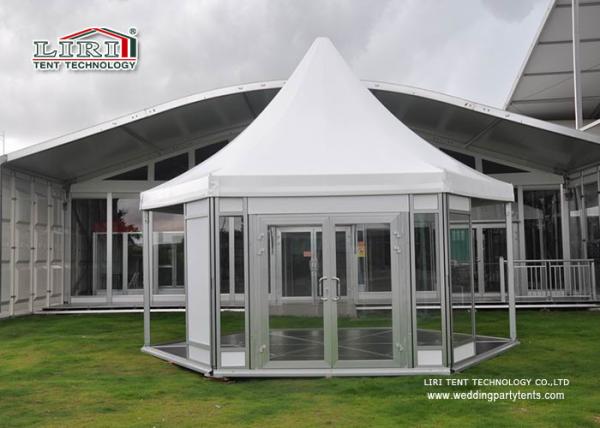 Outside High Peak Tents With Transparent PVC Cover Customized Size