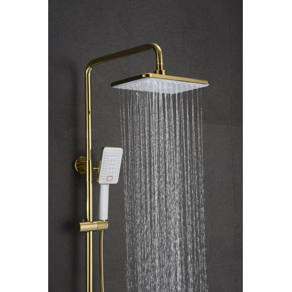 Square Shower Head Bathroom Shower Set with Golden Bathroom Products Shower System