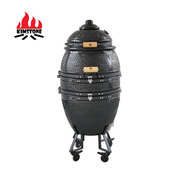 Kimstone High Quality 21 Inch  Ceramic Charcoal Smoker Grill  Tandoor Oven Big Space Hanging Grill Portable for Outdoor & Indoor