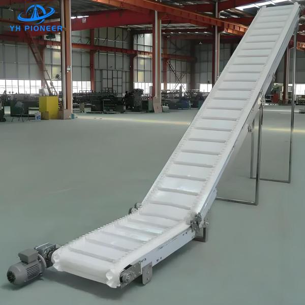 Faixa transportadora de escalada de ângulo personalizável 750w com faixa de PU de qualidade alimentar