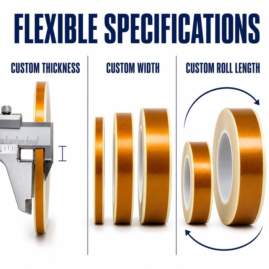 Double-Sided Polyimide Tape (Double-Coated PI Tape / High-Temperature PI Bonding Tape) – Silicone or Acrylic Adhesive for FPCB Mounting, Silicone Foam Bonding and Die-Cut Parts