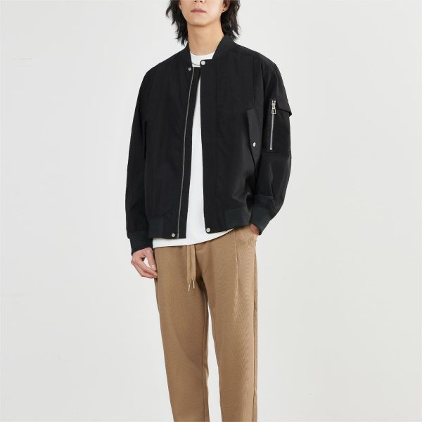 Factory Wholesale Men'S Plain Jacket Custom Logo Printed Baseball Jacket Zipper High Quality Plus Size Jackets for Men