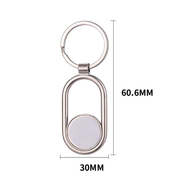 Sublimation Blank Metal Key Holder Movable Core double sided personalized keychain