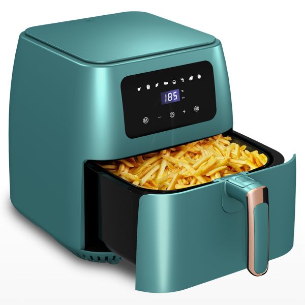 Friture à air tactile numérique en acier inoxydable de 5L Foyer Petit Smart Square Friture à air électrique saine pour le ménage