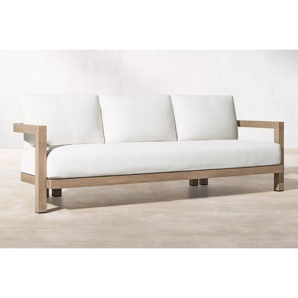 Modern Outdoor Leisure Teak Wood Sofa Hotel Terrace Garden Soft Couch Set