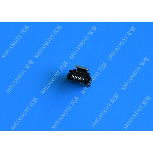 Crimp Hard Disk Female SATA Connector SMT 6 Pin With Latch 1.27mm Pitch