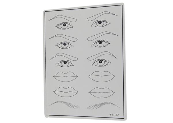 Eyebrows , Eyeliners And Lips Full Set Of Semi - Permanent Makeup Practice Skin PU Material