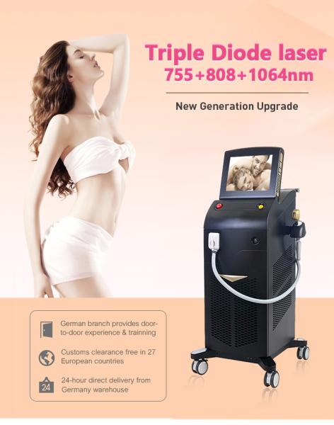 Stationary 1000W Diodo Laser Hair Removal Machine 808nm 755 1064 with Cooling System