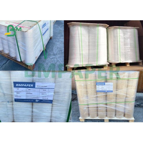 30gsm 35gsm Light White Kraft Paper Roll Printing Packaging 880mm Width