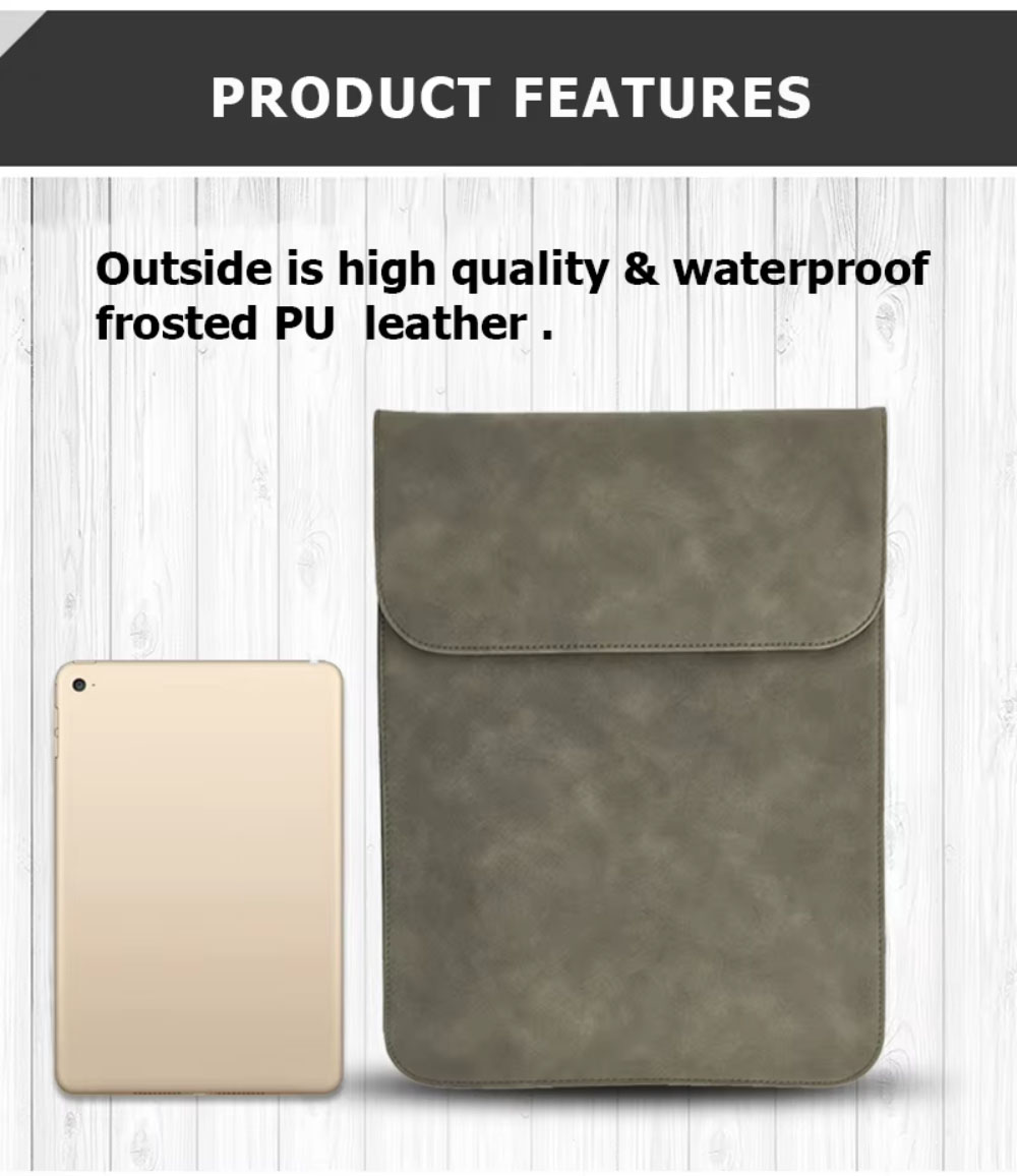 For Laudtec 15.6 Inch Leather Laptop Sleeve Simple Waterproof Protective Case Magnetic Closure Customized Design Office Use Wholesale OEM/ODM/Private Label