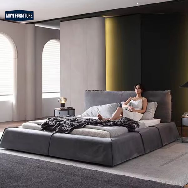 Soft Bed Modern Luxury Full Size Double Upholstered Bed Bedroom Furniture Set with Comfortable Upholstered Headboard